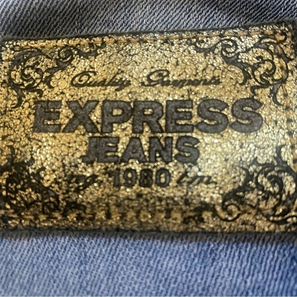 Express Barely Boot Stella Low Rise Medium Wash Denim Size 4 - Picture 10 of 10